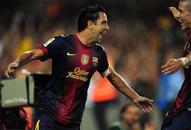Xavi đem về bàn thắng thứ ba cho Barca.