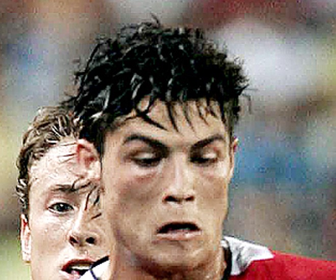 Kiểu tóc của Ronaldo thời còn khoác áo MU.