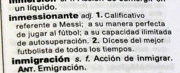 Messi vào từ điển tiếng Tây Ban Nha.