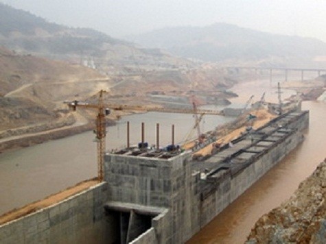 Thủy điện Lai Châu sẵn sàng ngăn sông. (Nguồn: baodientu.chinhphu.vn)