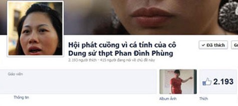 Fanpage Hội những người phát cuồng vì cô Dung có tới trên 2.000 lượt like.