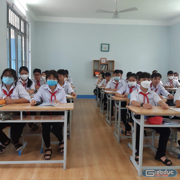 Học sinh lớp 9 A3 Trung học cơ sở Bưng riềng - Ảnh Sơn Quang Huyến
