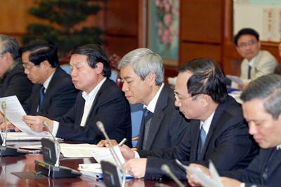 cuộc họp hôm 10/2 do thủ tướng chính phủ chủ trì có sự tham gia của lãnh đạo TP. Hải Phòng, một số bộ, ban ngành...