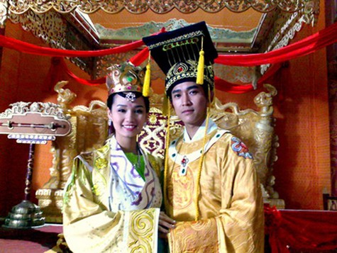 Hai diễn viên chính của "Thái sư Trần Thủ Độ" - Lã Thanh Huyền và Hứa Vĩ Văn.