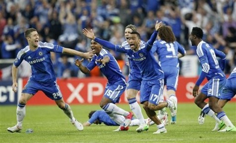 Niềm vui chiến thắng của Chelsea. Ảnh BongDa.com