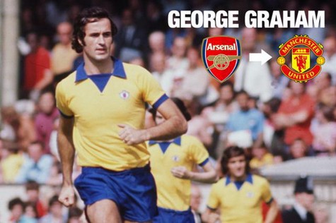 George Graham (từ Arsenal tới Manchester United): George Graham được biết đến là một HLV tài giỏi của Arsenal. Bên cạnh đó, người tiền nhiệm của HLV Wenger còn là một cầu thủ tài năng và đã chơi cho Arsenal khi còn trẻ. Tại đây ông đã ghi được 308 trận và ghi được 77 bàn thắng. Ông còn cùng “Pháo thủ” giành 1 chức VĐ FA Cup, 1 chức VĐ First Division (tiền thân của Premier League) và 1 chức VĐ Fair Cup (tiền thân của Europa League).Tuy nhiên Graham đã chuyển tới thi đấu cho M.U vào năm 1972 với mức phí 120 nghìn bảng. Trong 2 năm ở M.U, Graham đã không giành được danh hiệu nào. Đây cũng là CLB cuối cùng trong sự nghiệp cầu thủ của ông.