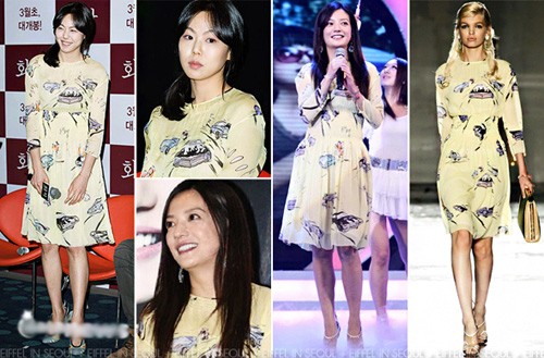 Kim Min Hee thật đáng yêu với chiếc đầm vàng ngộ nghĩnh của Prada. Xem thêm: Thời trang sao Hollywood/Thời trang sao Việt/Thời trang sao Hoa ngữ.