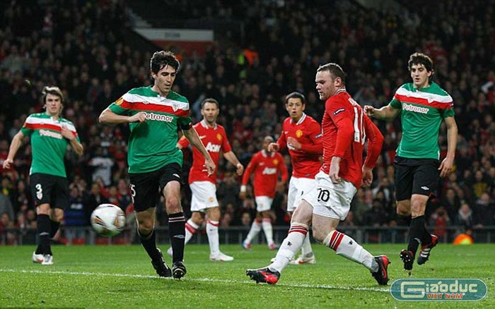 Tại Old Trafford, Rooney mở tỷ số vào lưới Bilbao sau 22 phút