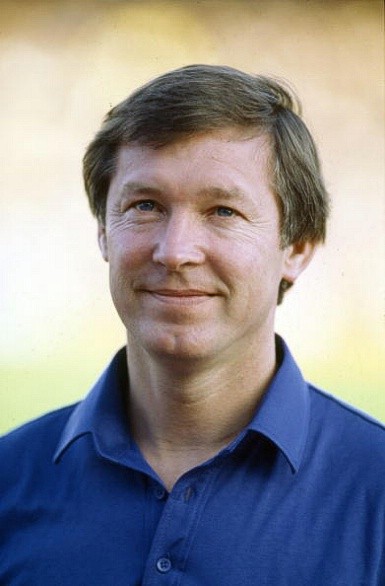 Bức ảnh chụp năm 1985. Lúc này Alex Ferguson đã trở thành một trong những thành viên của ban huấn luyện ở đội tuyển Scotland (ông vẫn giữ chức ở Aberdeen).