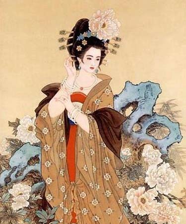 Dương Quý Phi (719 – 756 sau công nguyên) là một cung phi của Đường Minh Hoàng. Bà được xếp vào một trong Tứ đại mỹ nhân của lịch sử Trung Quốc, sở hữu sắc đẹp khiến hoa héo vì hổ thẹn (tu hoa). (tranh họa). (Ảnh: HB)