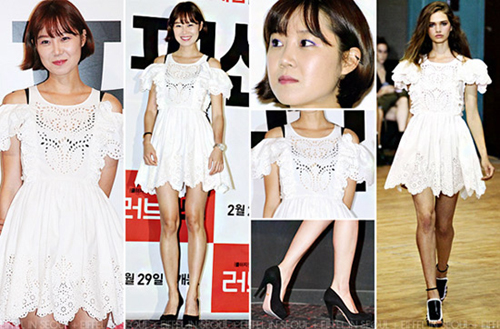 Ngôi sao Love Fiction - Gong Hyo Jin - trẻ trung với một mẫu thiết kế của Chloë Sevigny.