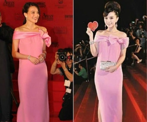 Lựa chọn kiểu tóc búi cao thanh lịch giúp Phạm Băng Băng hoàn hảo hơn trong váy hồng nữ tính.
