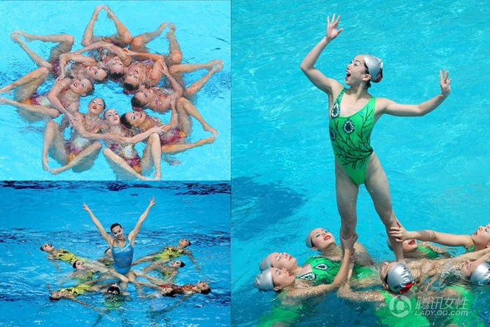 Những động tác liên hoàn kết hợp của vận động viên bơi lội nữ luôn tạo nên những khoảnh khắc rất ấn tượng.