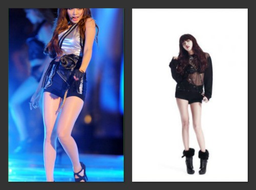 Hyuna, cô ca sĩ sexy nổi tiếng làng nhạc Hàn Quốc với những chiếc quần soóc ngắn không thể ngắn hơn và sát không thể sát hơn.