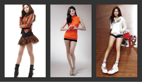 UEE của After School được bầu chọn là người đẹp có đôi chân đẹp nhất màn ảnh Hàn. Để khoe đôi chân dài của mình thì "công cụ" đắc lực nhất của UEE cũng là váy ngắn và quần soóc.