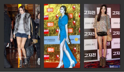 Người đẹp màn ảnh Han Chae Young trẻ trung với quần soóc, sang trọng với váy xẻ tà.