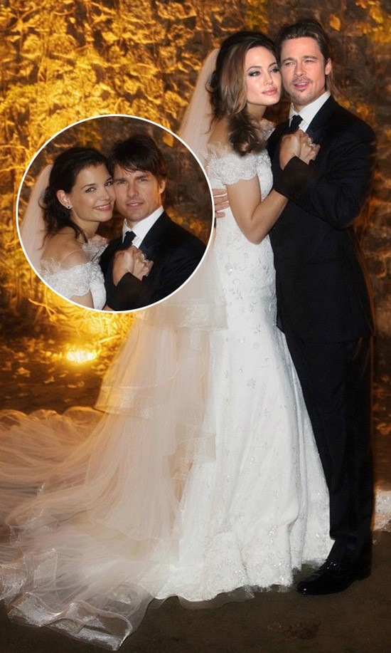 Cặp sao Hollywood ghép với ảnh cưới của Katie Holmes và Tom Cruise. Xem thêm: Hot girls Việt đẹp xinh với váy cưới / Những mẫu váy cưới làm nức lòng cô dâu mùa hạ.