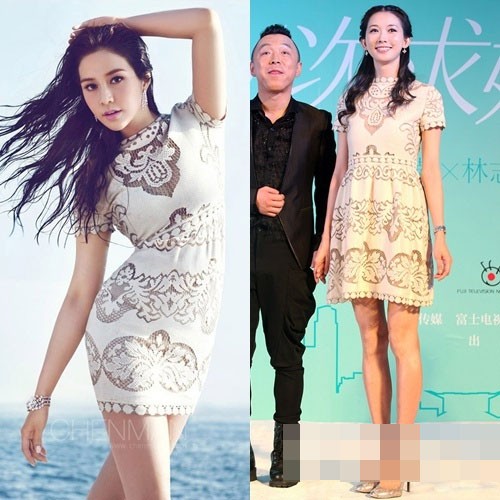 Từ Tử Kỳ và Lâm Chí Linh đều thích khoe sắc trong chiếc váy ren hoa trắng hiệu Valentino 2012. Xem thêm: Váy, áo "nghìn usd" của sao Việt, có đáng đồng tiền bát gạo?