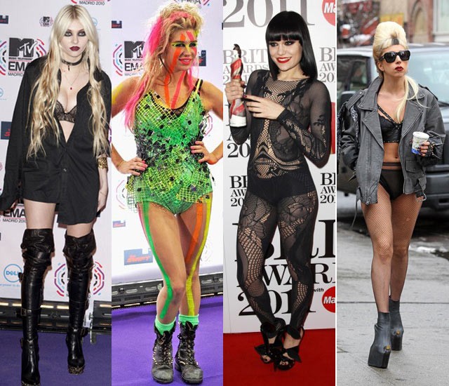 Taylor Momsen, Jessie J, Lady GaGa... liên tục là những cái tên nằm trong danh sách "thảm họa thời trang" và khiến các NTK phải e ngại. Xem thêm: Diện quần "xẻ tít tắp", Sao vô tư chìa chân.