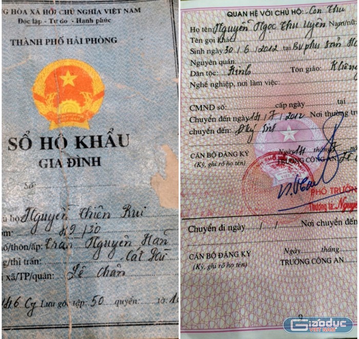Chị Thu có hộ khẩu đúng tuyến nhưng Trường Tiểu học Nguyễn Văn Tố không nhận con chị vào lớp 1. (Ảnh: Lã Tiến)