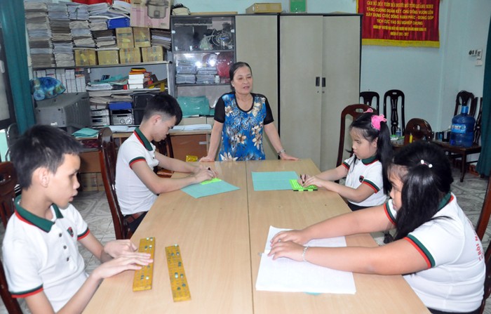 Lớp học đặc biệt dành cho trẻ khiếm thị ở Quảng Ninh (Ảnh: CTV)