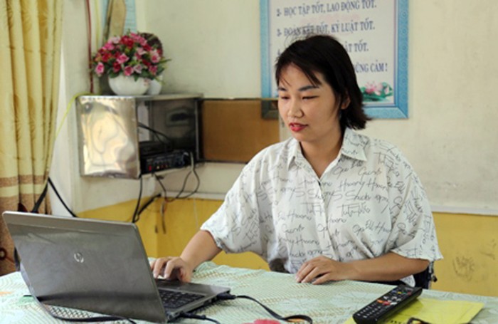 Cô giáo Hoàng Thị Thu, giáo viên dạy Toán của Trường Trung học cơ sở Nguyễn Đức Cảnh (thị xã Đông Triều, Quảng Ninh) (Ảnh: CTV)