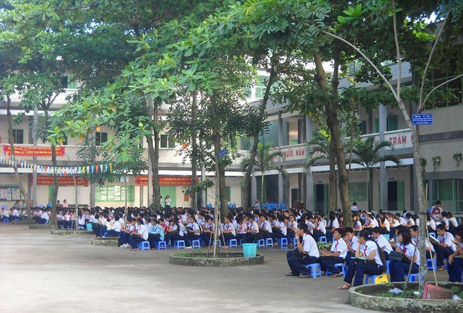 Trường Trung học cơ sở Nguyễn Huệ, nơi xảy ra vụ việc (Ảnh: CTV)