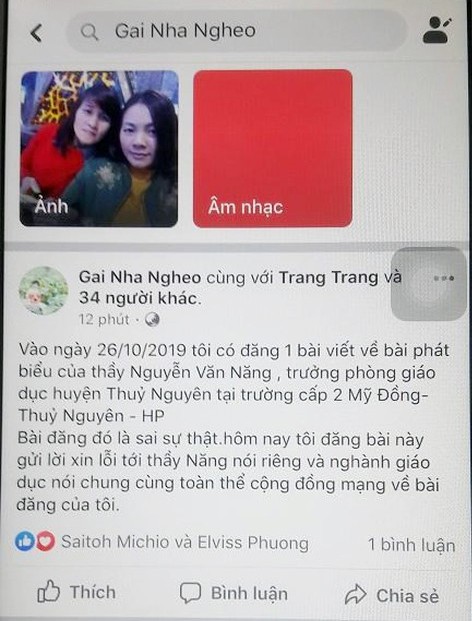 Sau khi bị xử phạt, bà Đỗ Thị Sặm đã tự gỡ bỏ bài viết sai sự thật, đính chính thông tin trên Facebook cá nhân... (Ảnh: CTV)