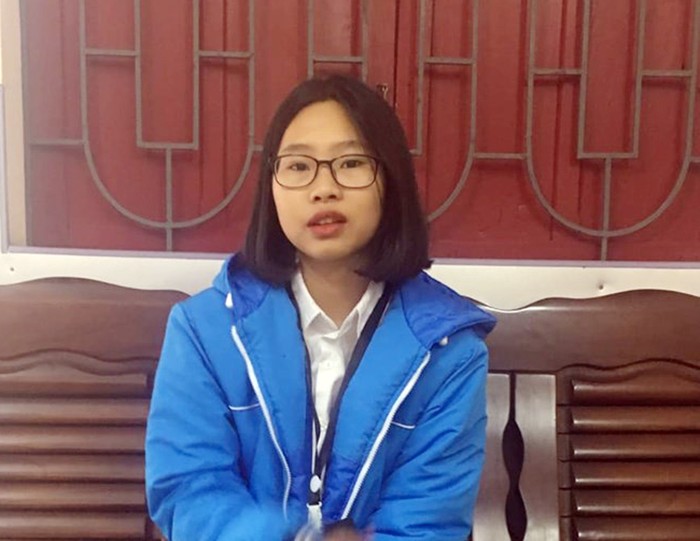 Em Dương Thị Diễm Quỳnh, lớp trưởng lớp 11B2, Trường Trung học phổ thông Hàng Hải (Ảnh: Nhà trường cung cấp)