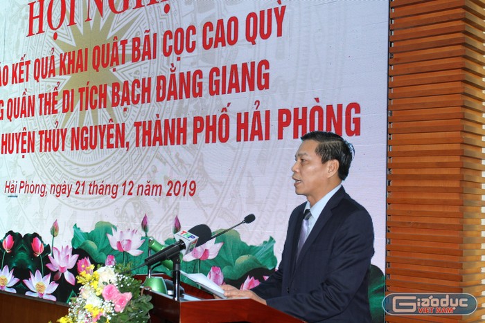 Ông Nguyễn Văn Tùng, Chủ tịch Ủy ban nhân dân thành phố Hải Phòng phát biểu tại hội nghị (Ảnh: Lã Tiến)