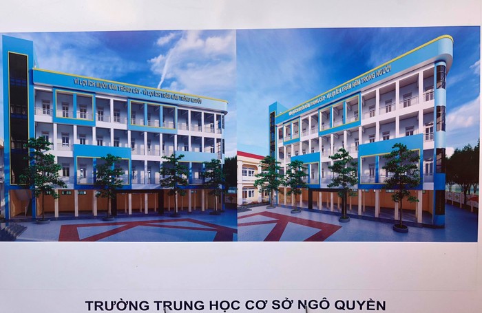 Phối cảnh Trường Trung học cơ sở Ngô Quyền (quận Lê Chân, Hải Phòng) sau khi xây dựng (Ảnh: CTV)