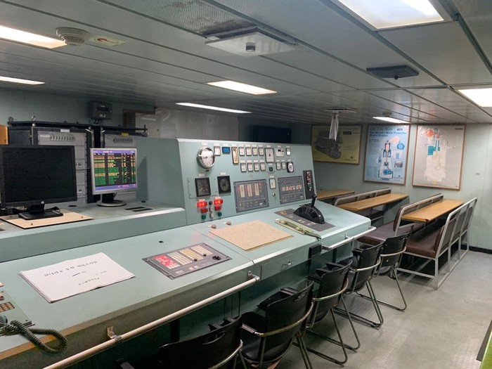 Phòng mô phỏng buồng máy của tàu Hannara (Ảnh: CTV)
