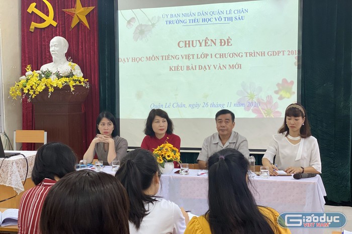 Chuyên đề của Trường tiểu học Võ Thị Sáu đã kịp thời tháo gỡ những khó khăn về dạy tiếng Việt lớp 1 theo chương trình giáo dục phổ thông 2018 (Ảnh: DT)