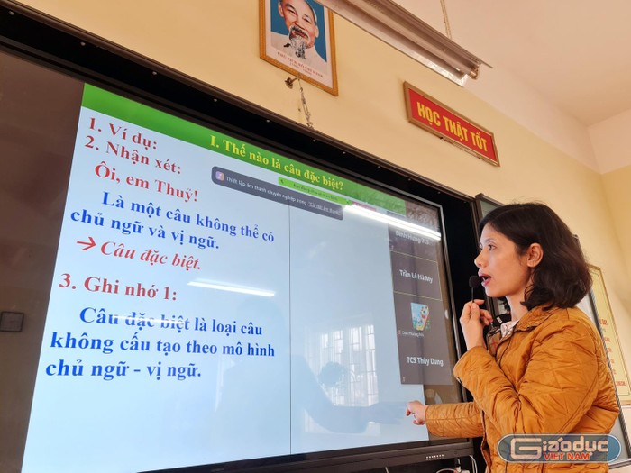100% giáo viên Trường Trung học cơ sở Đà Nẵng (quận Ngô Quyền) đến trường dạy học trực tuyến, tỷ lệ học sinh tham gia học trực tuyến đạt rất cao (Ảnh: Lã Tiến)