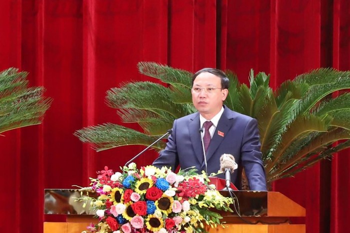 Ông Nguyễn Xuân Ký, Bí thư Tỉnh uỷ, Chủ tịch Hội đồng nhân dân tỉnh Quảng Ninh phát biểu khai mạc kỳ họp (Ảnh: CTV)