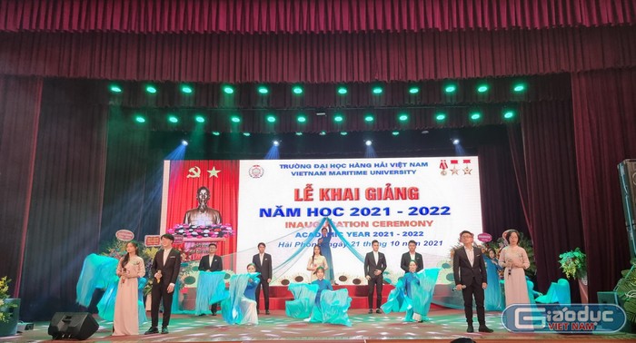 Trường Đại học Hàng hải Việt Nam tổ chức Lễ khai giảng chào đón tân sinh viên khóa 62 tựu trường (Ảnh: Phương Linh)
