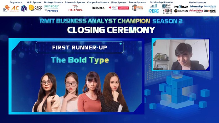 Đội The Bold Type đến từ Đại học Ngoại thương Hà Nội đạt giải Á quân 1 (Ảnh: BTC cung cấp)