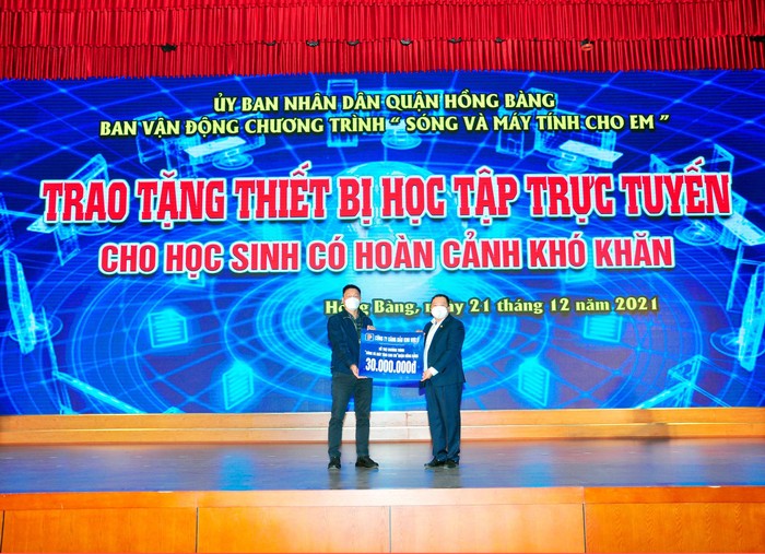 Sau 2 tuần phát động &quot;Sóng và máy tính cho em&quot;, quận Hồng Bàng kêu gọi được 600 triệu đồng (Ảnh: CTV)