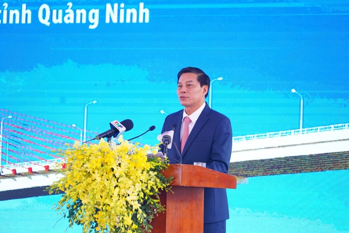 Ông Nguyễn Văn Tùng- Chủ tịch Uỷ ban nhân dân thành phố Hải Phòng phát biểu tại lễ khởi công (Ảnh: CTV)