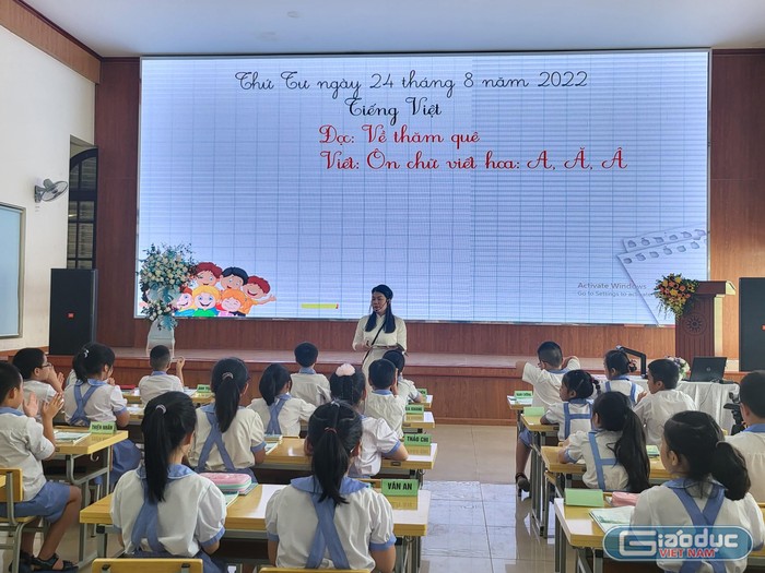 Chuyên đề dạy tiếng Việt lớp 3 - chương trình Giáo dục phổ thông 2018 tại Trường Tiểu học Đinh Tiên Hoàng (Ảnh: Lã Tiến)