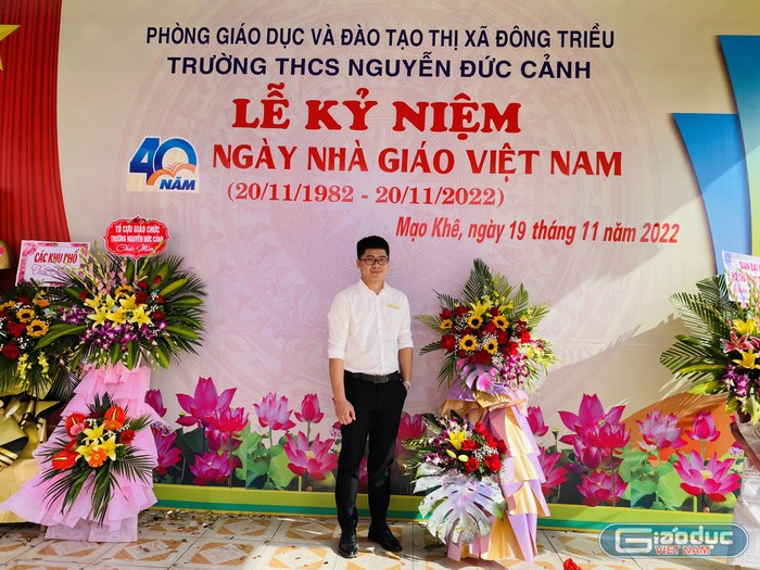 Thầy giáo trẻ Ngô Quốc Tuấn là một trong những gương mặt tài năng của thị xã Đông Triều (Quảng Ninh) (Ảnh: NVCC)