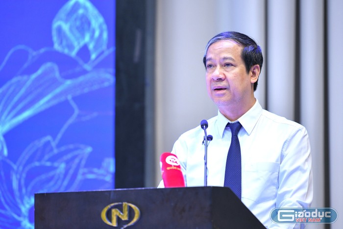 Bộ trưởng Bộ Giáo dục và Đào tạo Nguyễn Kim Sơn phát biểu kết luận hội nghị (Ảnh: Lã Tiến)