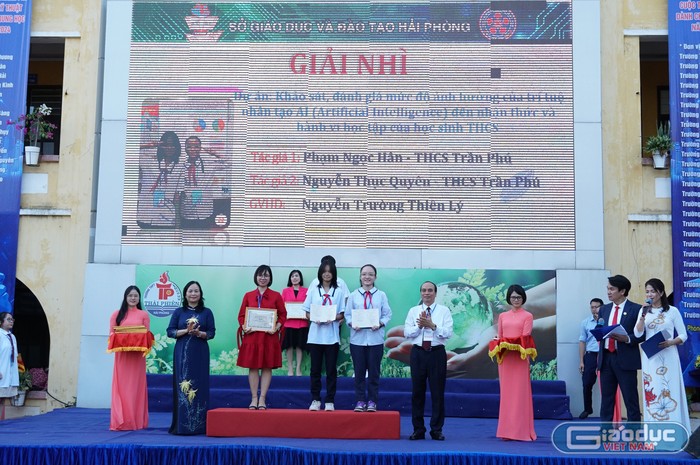 Trường Trung học cơ sở Trần Phú (quận Lê Chân) có dự án đạt giải Nhì (Ảnh: Lã Tiến)