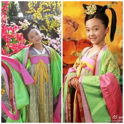 Sao nhí Lâm Diệu Khả trong tạo hình Thái Bình lúc nhỏ với phim Thái Bình công chúa bí sử, 2011.