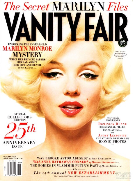 Marilyn Monroe trên bìa tạp chí Vanity Fair số tháng 1-2008.