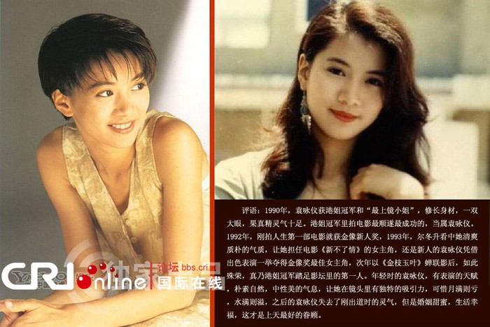Liên tiếp trong hai năm sau đó là 1994 và 1995, Viên Vịnh Nghi đã được trao Giải thưởng Điện ảnh Hồng Kông cho Vai nữ chính xuất sắc nhất cho vai diễn của cô trong Tân bất liễu tình, 1994 và Kim chi ngọc diệp, 1995. Năm 1994 Viên Vịnh Nghi còn đóng chung với Chu Tinh Trì trong bộ phim hài được đánh giá cao Quốc sản 007. Viên Vịnh Nghi còn được đề cử Giải thưởng Điện ảnh Hồng Kông với vai diễn trong một số phim khác như Hổ độ môn, 1996 hay Ngã ái nhĩ, 1998. Cuộc sống của Viên Vịnh Kỳ cũng ấm êm hạnh phúc và thăng hoa trong tình yêu.
