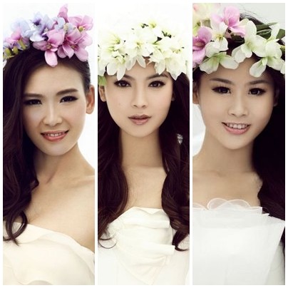 Top 3 cuộc thi Miss World China 2012: Á hậu 1 Ân Hàm, Hoa hậu Vu Văn Hà và Á hậu 2 Châu Minh Nguyệt.