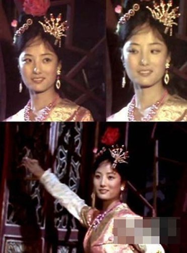 Nhậm Văn Kiên trong vai một thị nữ do Tiểu Bạch Long Mã hóa thân trong phim “Tây Du Ký” phiên bản 1986.