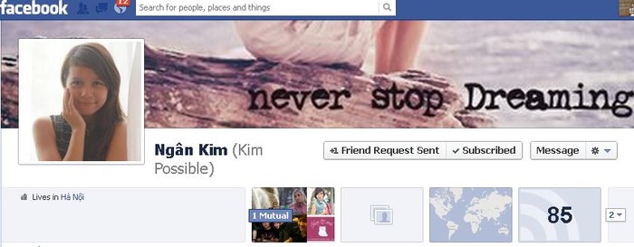 Facebook của em Cù Thị Kim Ngân.