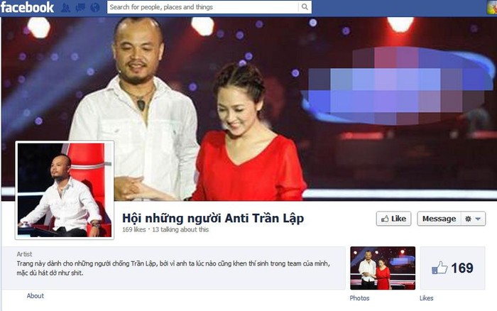 Đây là những fanpage tẩy chay ném đá nam ca sĩ nhạc rock Trần Lập.